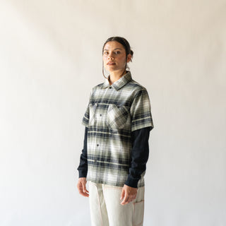 Lair Woven Plaid/Thermal Layered Shirt - Olive