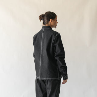Stowaway Garment-Dyed Canvas Chore Coat - Black