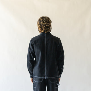 Stowaway Garment-Dyed Canvas Chore Coat - Black