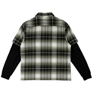 Lair Woven Plaid/Thermal Layered Shirt - Olive