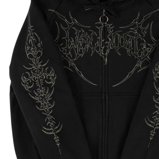 Grapple Cropped Pigment-Dyed Zip Hoodie w/ Studs