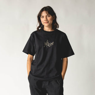 Spine S/S Garment-Dyed Knit - Black