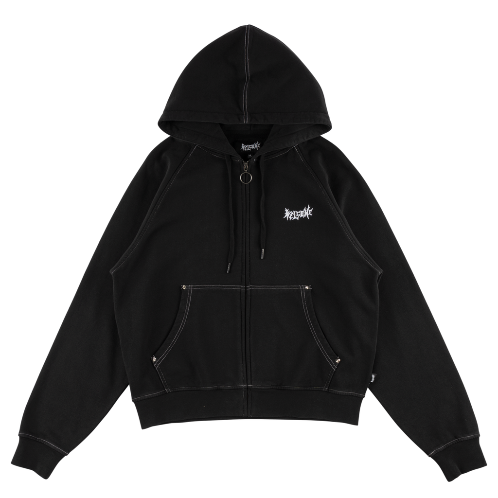 Vamp Pigment-Dyed Crop Zip Hoodie – Welcome Skateboards