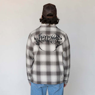 Fang Woven Plaid Shirt - Black