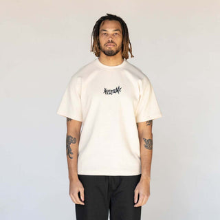 Phantom Embroidered Waffle-Knit Tee - Bone