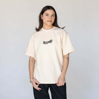 Phantom Embroidered Waffle-Knit Tee - Bone