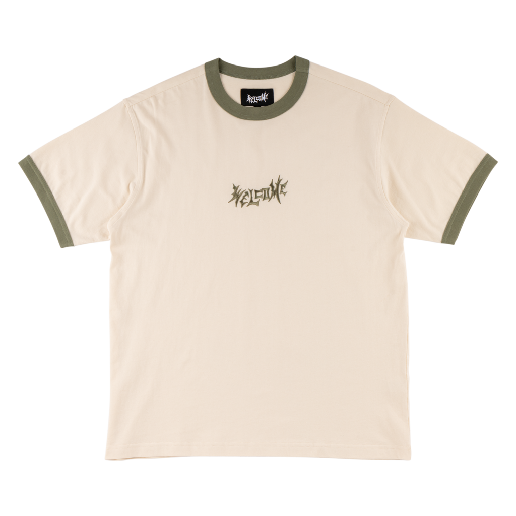 Detach S/S Ringer Tee - Bone – Welcome Skateboards