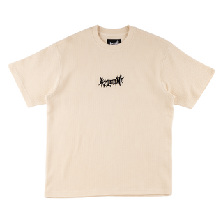 Phantom Embroidered Waffle-Knit Tee - Bone