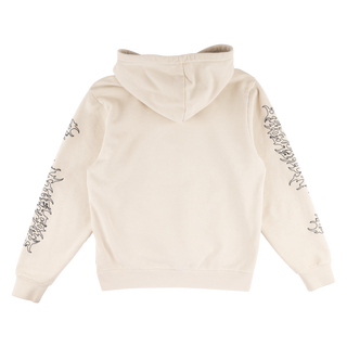 Barb Sleeve Embroidered Pigment-Dyed Hoodie - Bone