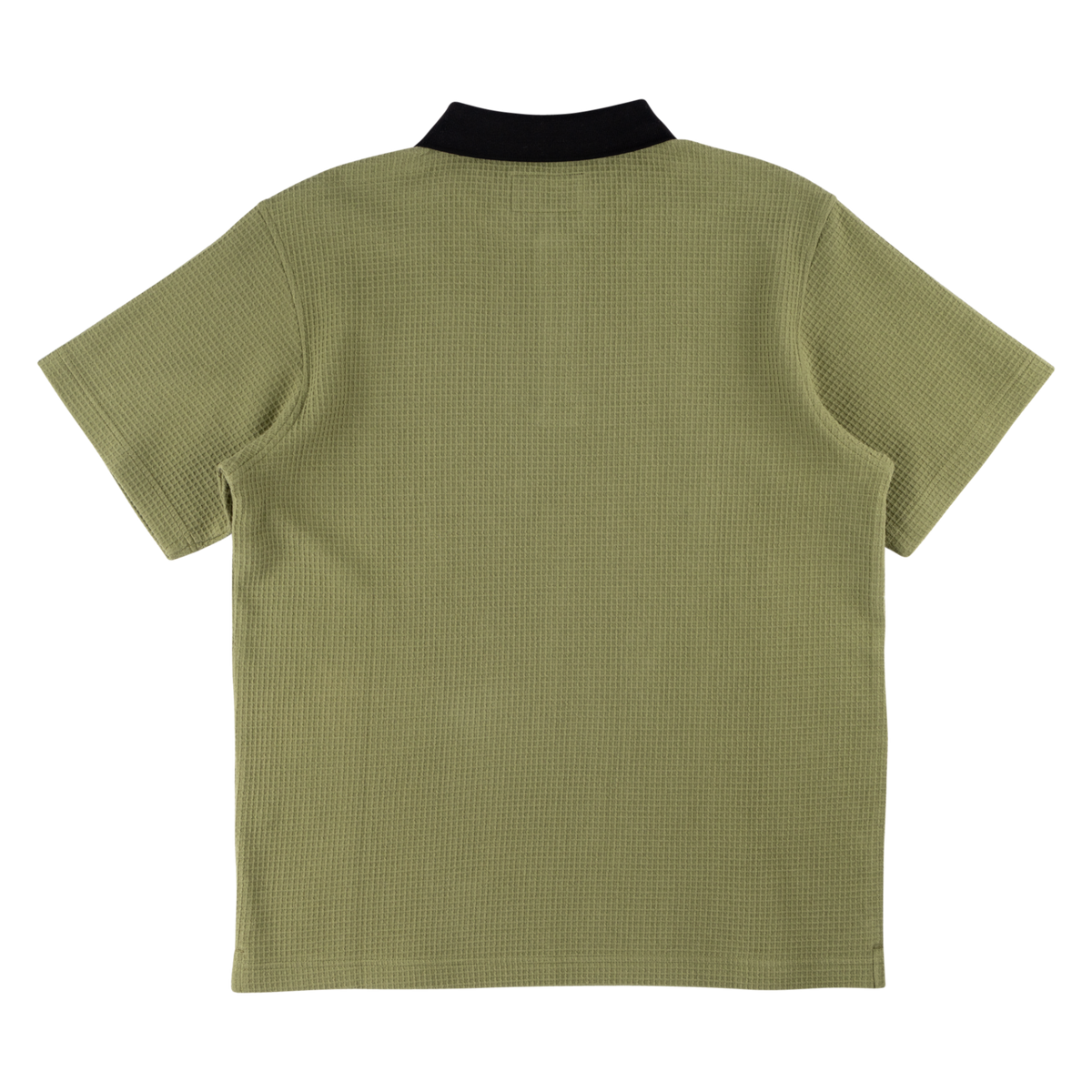 Sharp Short Sleeve Waffle-Knit Polo - Olive