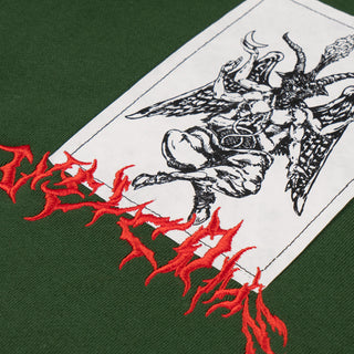 Up close view of patch and embroidery.