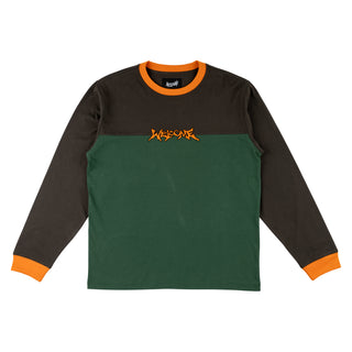Gridiron L/S Football Tee - Raven/Forest