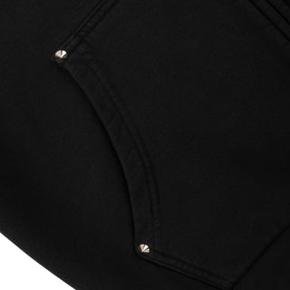 Grapple Cropped Pigment-Dyed Zip Hooide w/ Studs