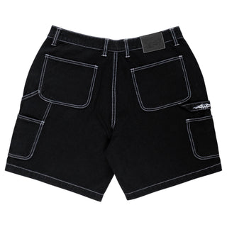 Brace Baggy Canvas Carpenter Shorts - Black