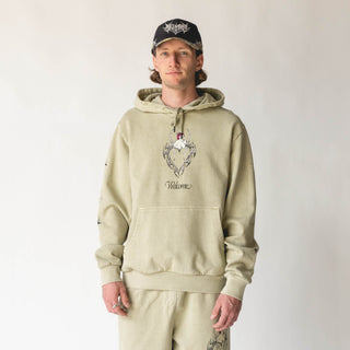 Halo Printed Pigment-Dyed Hoodie - Moss