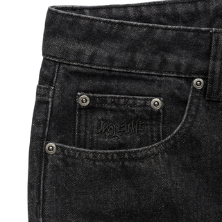 Immortal Loose Straight Fit Denim - Washed Black