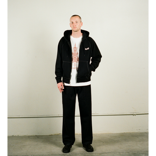 Vamp Pigment-Dyed Crop Zip Hoodie