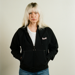 Vamp Pigment-Dyed Crop Zip Hoodie