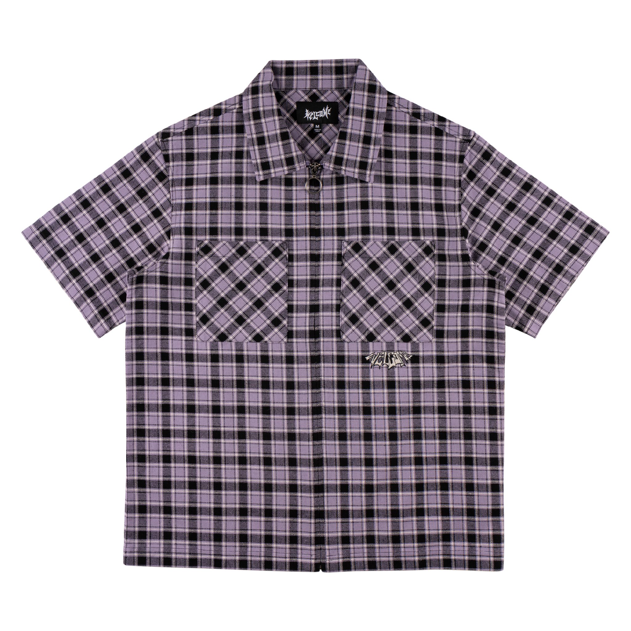 Cell Woven Plaid Zip Shirt - Lavender Grey – Welcome Skateboards Cell Woven Plaid Zip Shirt - Lavender Grey – Welcome Skateboards