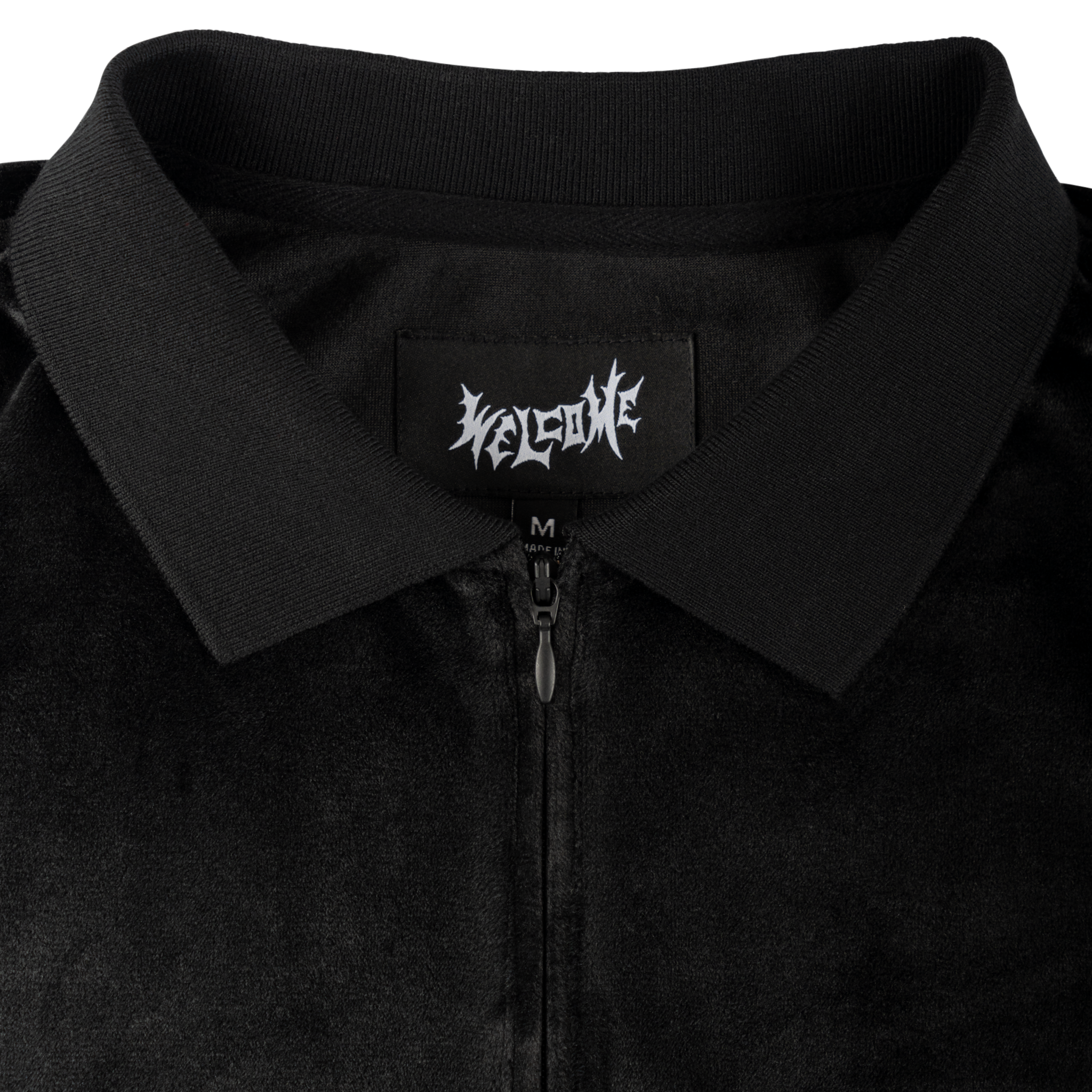 Grain Embroidered Velour Zip Polo – Welcome Skateboards Grain Embroidered Velour Zip Polo – Welcome Skateboards