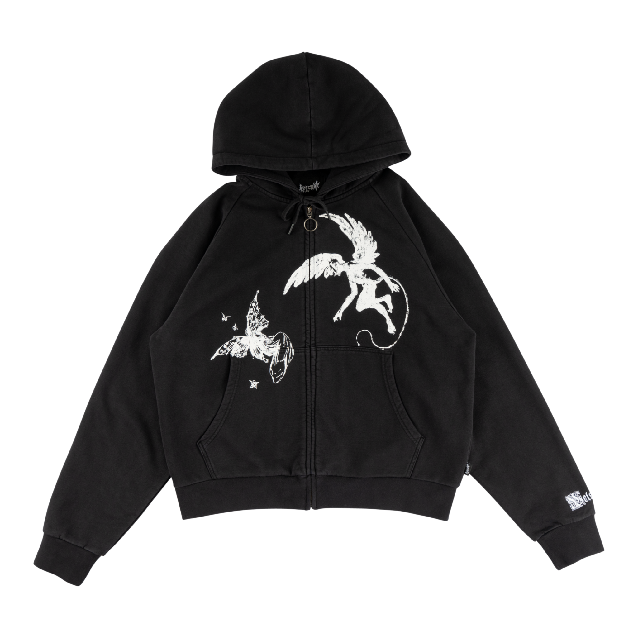 Duality Cropped Pigment-Dyed Zip Hoodie – Welcome Skateboards Duality Cropped Pigment-Dyed Zip Hoodie – Welcome Skateboards