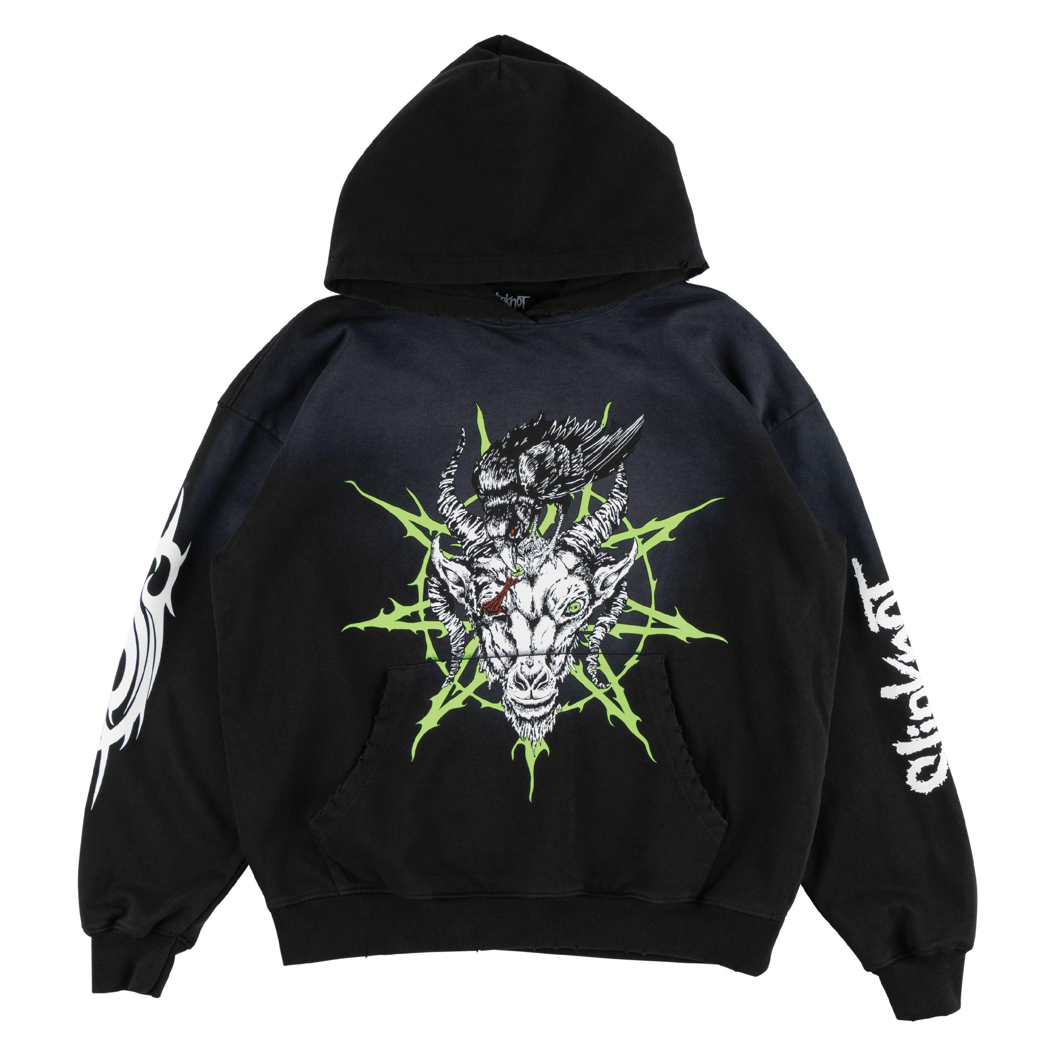 SLIPKNOT X WELCOME - Ravenous Distressed Sun Fade Hoodie – Welcome SLIPKNOT X WELCOME - Ravenous Distressed Sun Fade Hoodie – Welcome