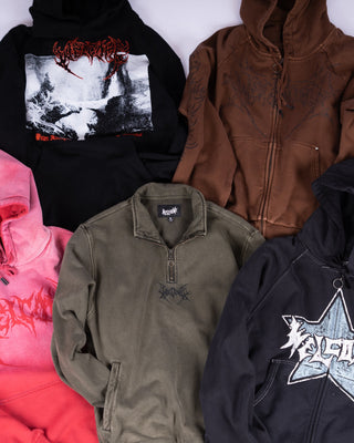 Welcome Skateboards Fall 26 Outerwear hoodies and jackets laid flat