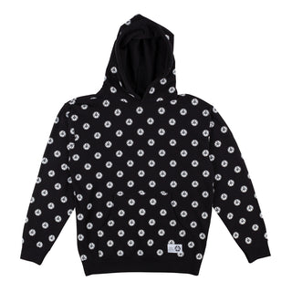 Tali-Dot Pullover Hoodie - Black/White