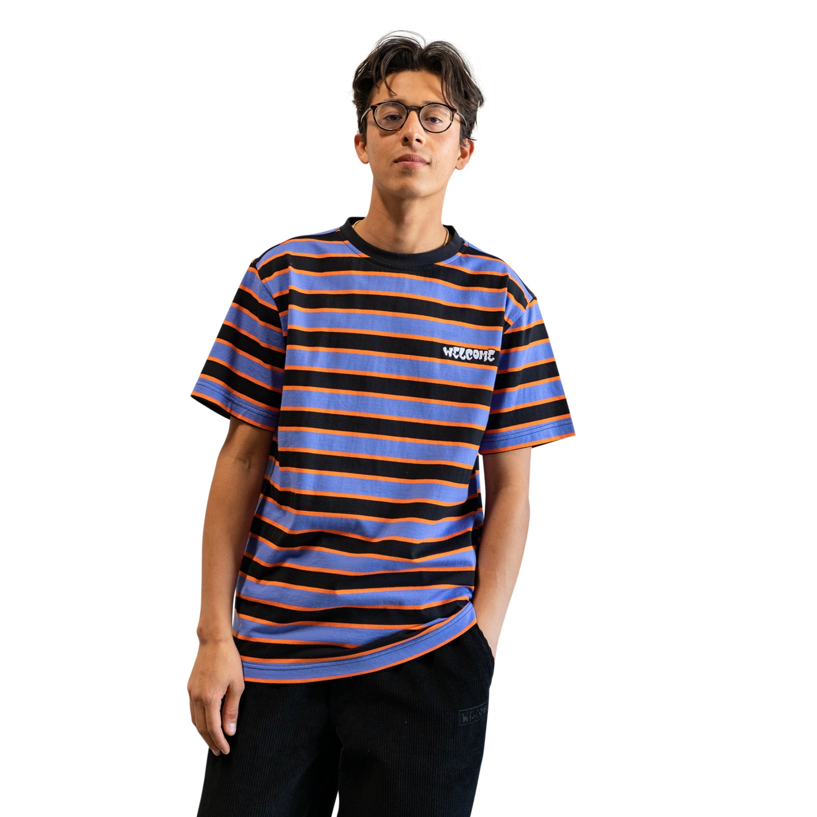 Welcome Cooper Black, Purple, & Orange Stripe T-Shirt