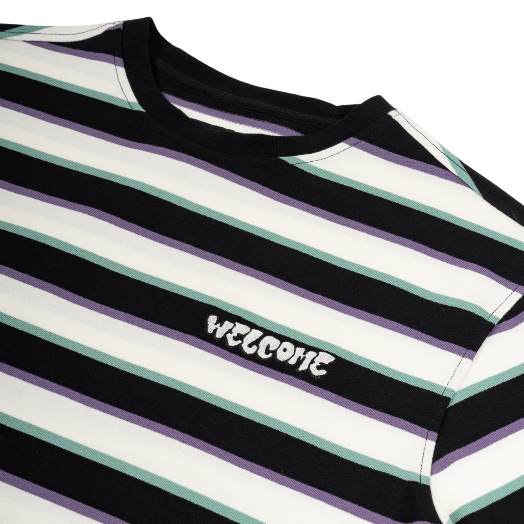 Welcome Cooper Spruce Green & White Stripe Long Sleeve T-Shirt